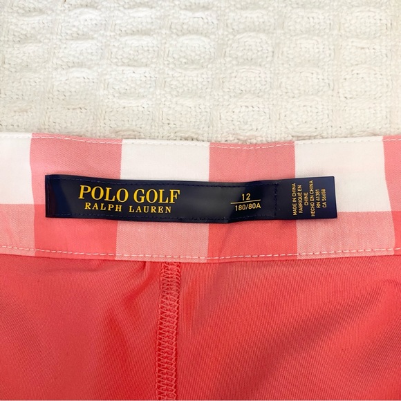 COPY - NEW Polo Ralph Lauren golf coral white gingham plaid skirt built in shor… - Picture 2 of 8